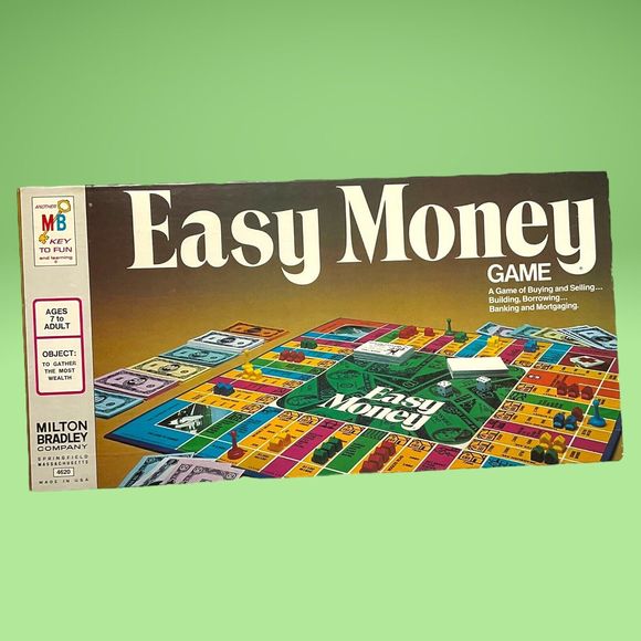 Vintage 1974 Milton Bradley Easy Money Board Game Pieces Sealed Never Played - Picture 1 of 16